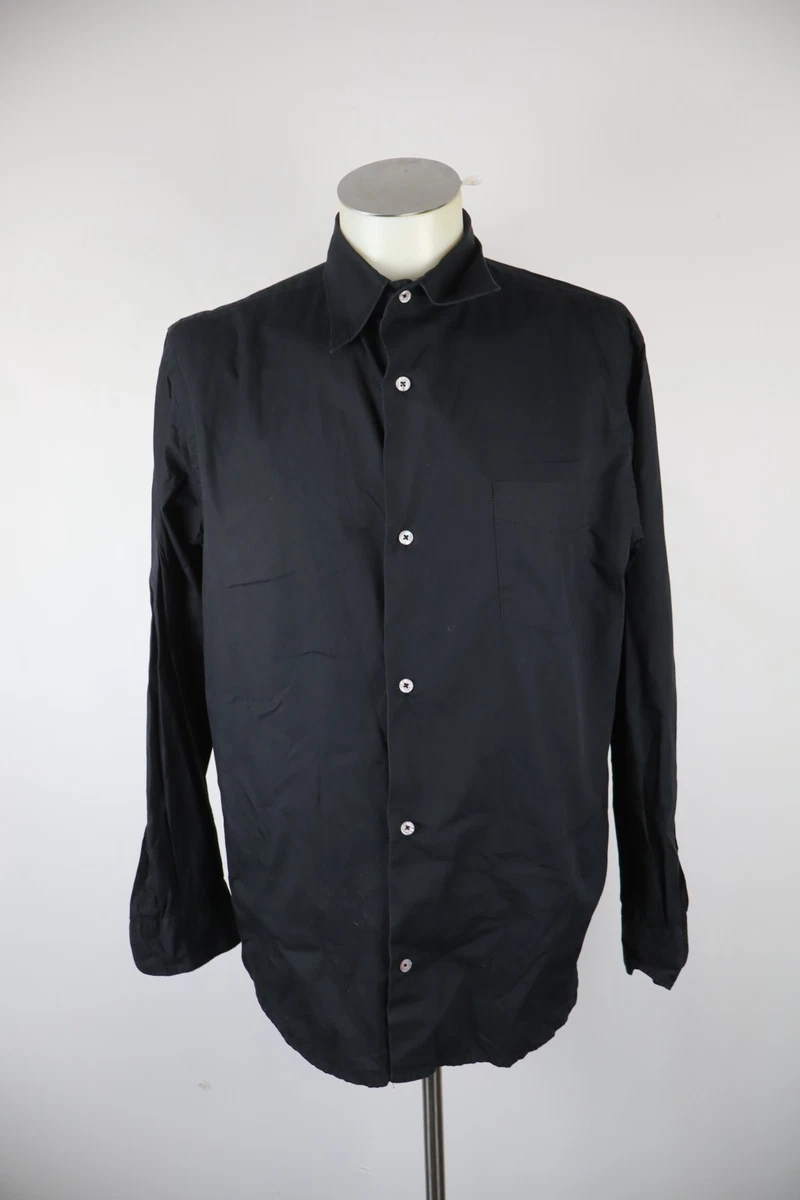 DIESEL Camisa Casual Vintage Hombre Regular M Manga Larga Negro Algodón