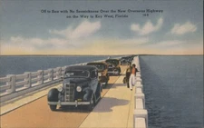 Key West,FL Off Sea with No Seasickness Over Overseas Highway Original Vintage