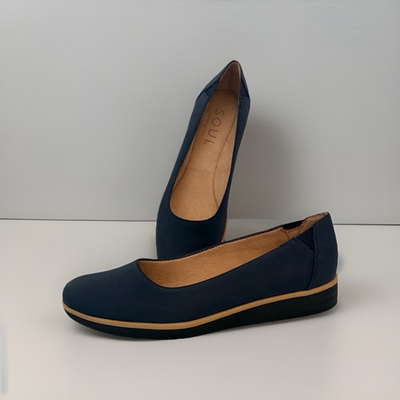 #ad Soul Naturalizer Idea Ballet Flats Navy Size 8 M $110 MSRP $24.99