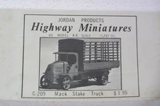 Highway Miniatures 1923 Mack Stake Truck INCLUDES SHIPPING