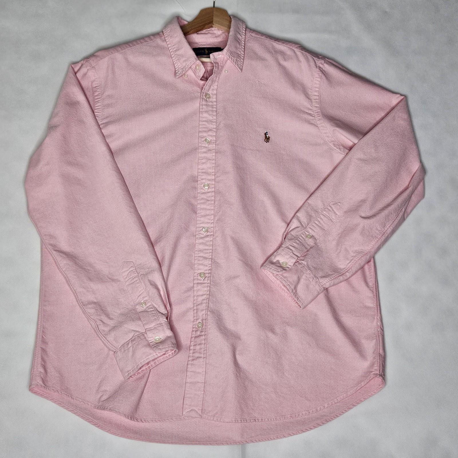 Ralph Lauren camicia uomo con bottoni rosa carne pony XXL