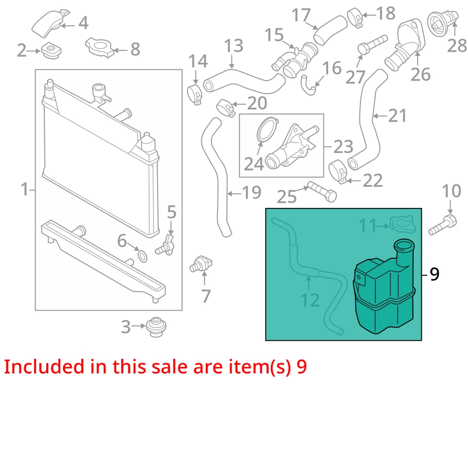 Depósito de refrigerante del motor usado se adapta a: Mazda 2 2012 grado A Foto 3 de 4