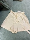 H&M Linen Shorts Cream/Ivory tie belt w Pockets Sz 4 — photo 5