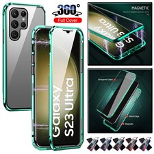 For Samsung S25 S24 S23 S22 S21 S20 Ultra Plus Magnetic Case Full Glass Cover