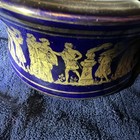 Greece Handmade Blue & 24K Gold Ceramic Round Decorative Ashtray, Art Pottery — photo 2