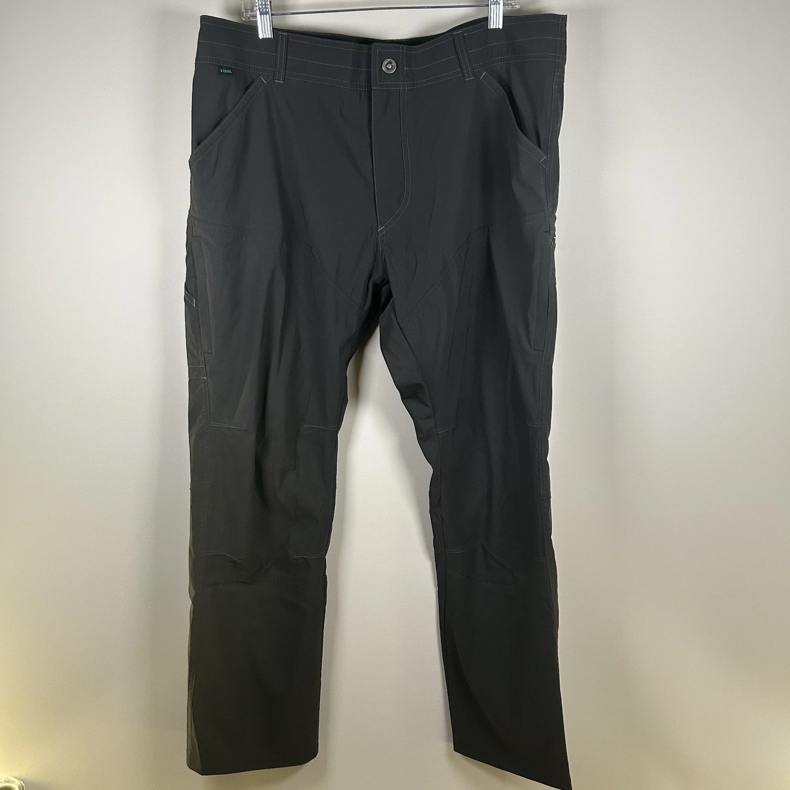 Kuhl Pants Men 38x32 Dark Gray Renegade Cargo Pockets Lightweight Nylon Hiking