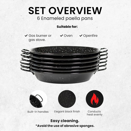 Paella Pfannenset aus emailliertem Stahl - 15 Zoll rostfreies Design für perfektes Essen - Bild 5 von 8