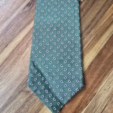 Polo Ralph Lauren Neck Tie Mens Green Purple Micro Paisley Silk Italy Preppy Ivy