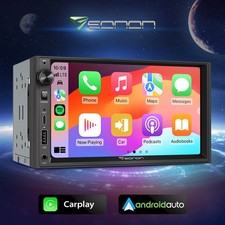 Double DIN CarPlay Android Auto 7" QLED Car Stereo Radio GPS Bluetooth Head Unit