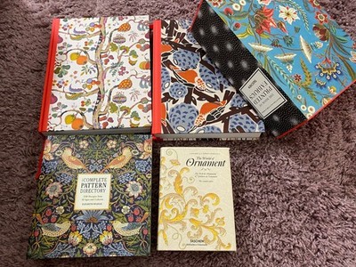 THE BOOK OF PRINTED FABRICS + WORLD OF ORNAMENT + COMPLETE PATTERN DIRECTORY