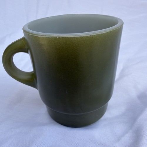 Anchor Hocking Fire King Avocado Grün Rund Henkel Stapelbar Becher Kaffeetasse - Bild 7 von 10