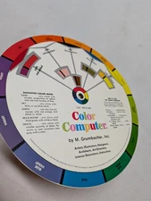 Vintage 1972 M. Grumbacher Inc. Color Computer Wheel Cat No. B 420 double sided