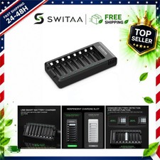 POWEROWL 8 Bay AA AAA Battery Charger USB Fast Charging Independent Slots NiMH