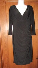 Lauren Ralph Lauren Dress Size 8 Black Formal Cocktail Party 3/4 Sleeves
