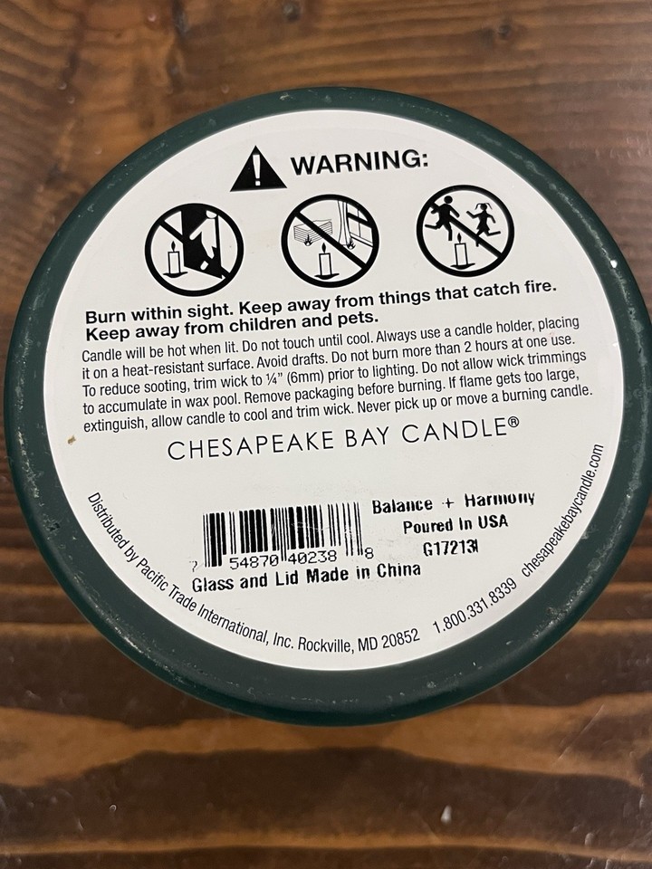 Chesapeake Bay Candle Balance And Harmony Water Lily Pear Mind & Body ...