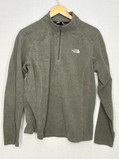 North Face Quarter Zip Fleece Pullover Jacket Women s Gray Logo Long Sleeve