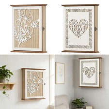 Schlüsselschrank mit Haken, Landhausstil, massiver Holzschlüsselkasten für