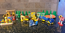 Plan City Wooden Train Completer Set Signs, Trees, Animals Construction Machines
