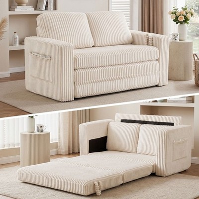 Brelice 60'' Loveseat Sleeper Sofa Bed Convertible Futon Corduroy w/ Pockets