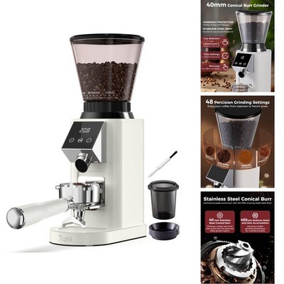 Tuni G1 Conical Burr Coffee Grinder, 48 Grind Settings Anti-static Burr Mill