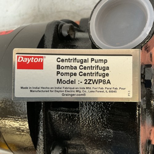DAYTON 2ZWP8 Centrifugal Pump 1 1/2hp 230/460V - Picture 5 of 5