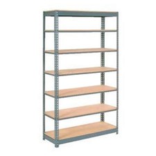 Global Industrial Heavy Duty Shelving 48"W x 24"D x 84"H With 7 Shelves Wood
