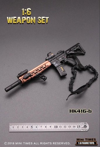 Mini times 1:6 HK416B M4 Plastic Assault Rifle Weapon Gun Fit 12''Soldier Figure - Picture 3 of 4
