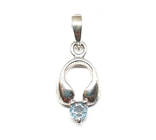 Sterling Silver Blue Topaz Pendant PF-41 Stone pendant Jewelry