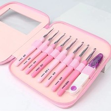 9pcs Crochet Hook Set 2.5-6mm Ergonomic Soft Grip Aluminum Knitting Hooks