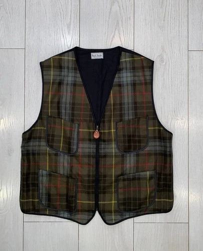 Paul Smith Mainline Mens Vintage Wool Tartan Check Vest Waistcoat Hunting Size L video thumbnail