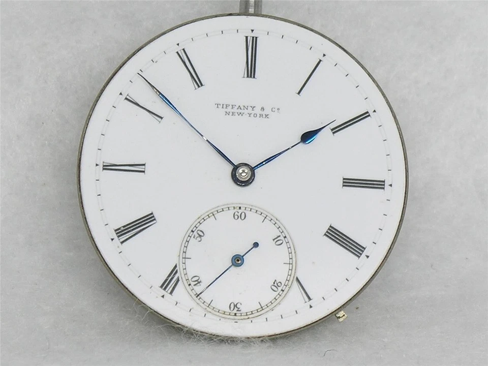 RARE 32MM TIFFANY PATEK PHILIPPE 18 JEWEL POCKET WATCH MOVEMENT & DIAL, RUNNING! - image 2 of 4