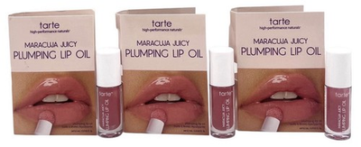 #ad Tarte Maracuja Juicy Plumping Lip Oil In ROSE Mini Trial Sz 0.0169 Oz Each x3 $13.95