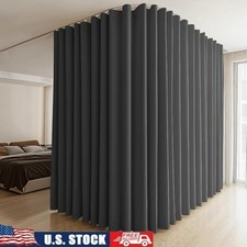 Room Divider Curtain Set Ceiling Track Blackout Thermal Insulated Soft Polyester
