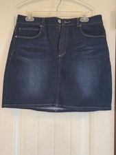 Dark Wash Denim Mini Skirt Size L