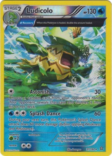 Lightly Played Ludicolo - 37/160 - Rare - Reverse Holo Pokemon Primal Clash