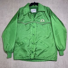 Pioneer Seeds Vintage 70s-80s Green Upstream Fleece-Lined Coach Jacket Men s XL