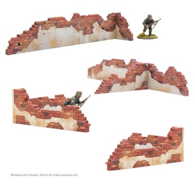 Destroyed Building Wall Pack Gelände - MDF Gelände - Bolt Action - Brandneu