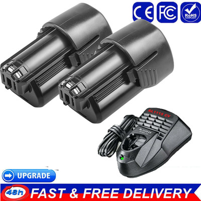 2X 12V 4.8Ah Lithium-ion Battery For Bosch BAT411 BAT412 BAT414 GSR GDR GSB GWI