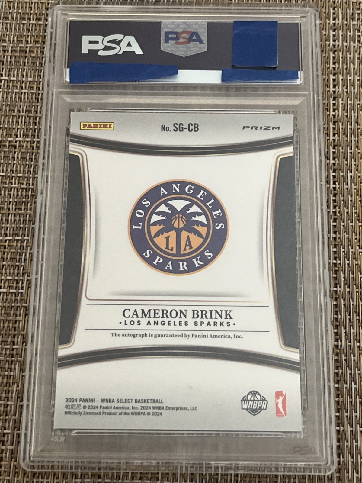 PSA 9 CAMERON BRINK 2024 PANINI SELECT WNBA SIGNATURES ICE PRIZM AUTO ROOKIE view 2