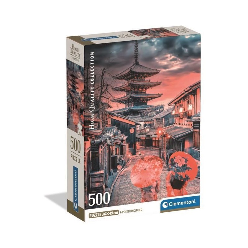 Puzzle 500 pièces Clementoni Soirée à Kyoto : jeu de réflexion pour adulte