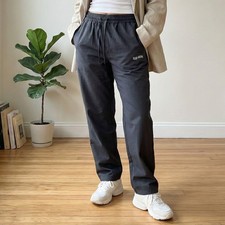 Djerf Avenue Breezy Pants Womens Medium Black Organic Cotton Elastic Waist NWT