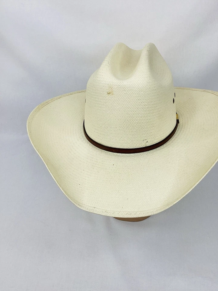 SOMBRERO STETSON 10X RANCHER WESTERN SHANTUNG PANAMÁ PAJA VAQUERO TALLA 7 (56) Foto 4 de 4