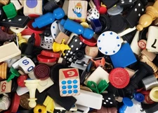 Vtg Board Game Piece & Letter Tiles Lot iSpy Sensory Bin Junk Journal Crafts Lot