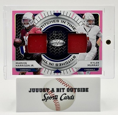 2024 Certified Marvin Harrison Jr (RC)/Kyler Murray 5/49 Stitches In Time Pink
