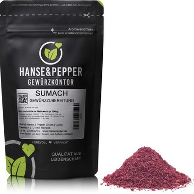 250g Sumach gemahlen Sumak geschrotet Essigbaum Gewürz Spitzenqualität-Pro Serie