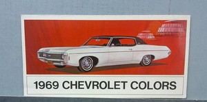 1969 Chevrolet Exterior Color Sales Folder