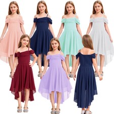 Children Girls Gown Princess Dress Hemline Dancewear Wedding Adjustable Dinner