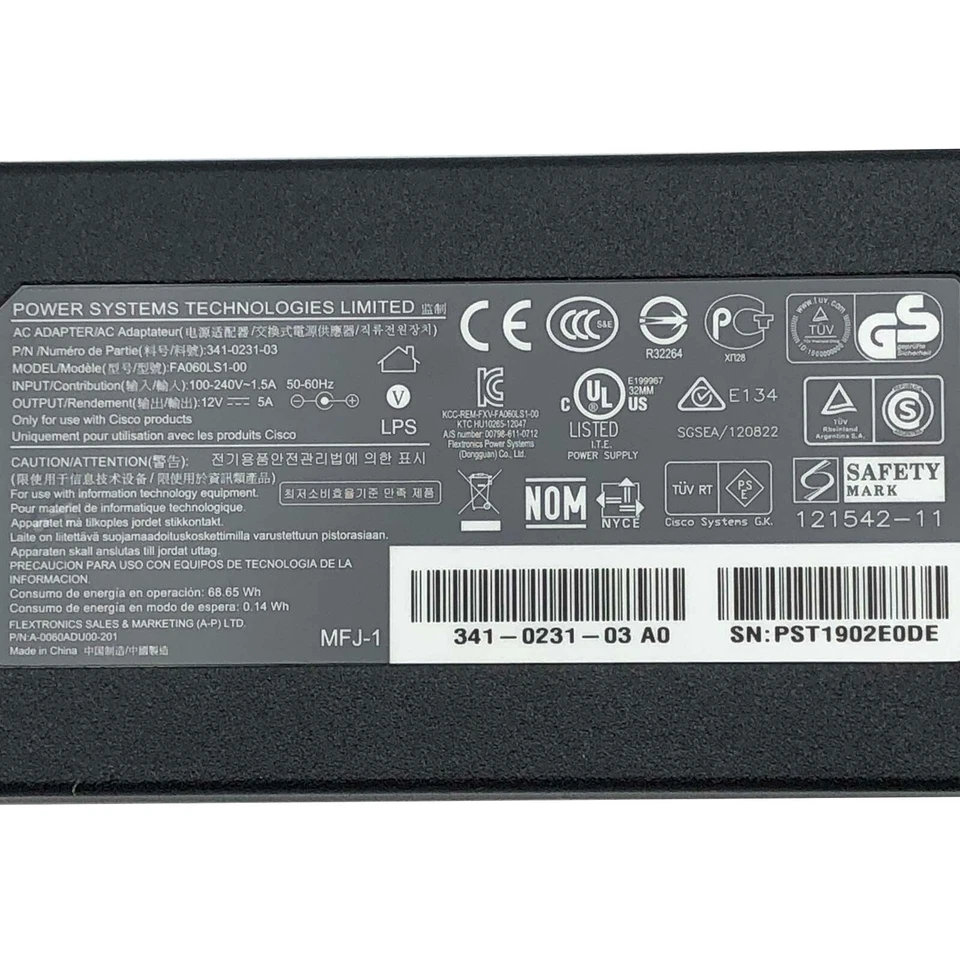 NEW Genuine Flextronics AC Adapter for Cisco SX20 SCX20 CTS-SX20 TelePresence - Image 2 of 4