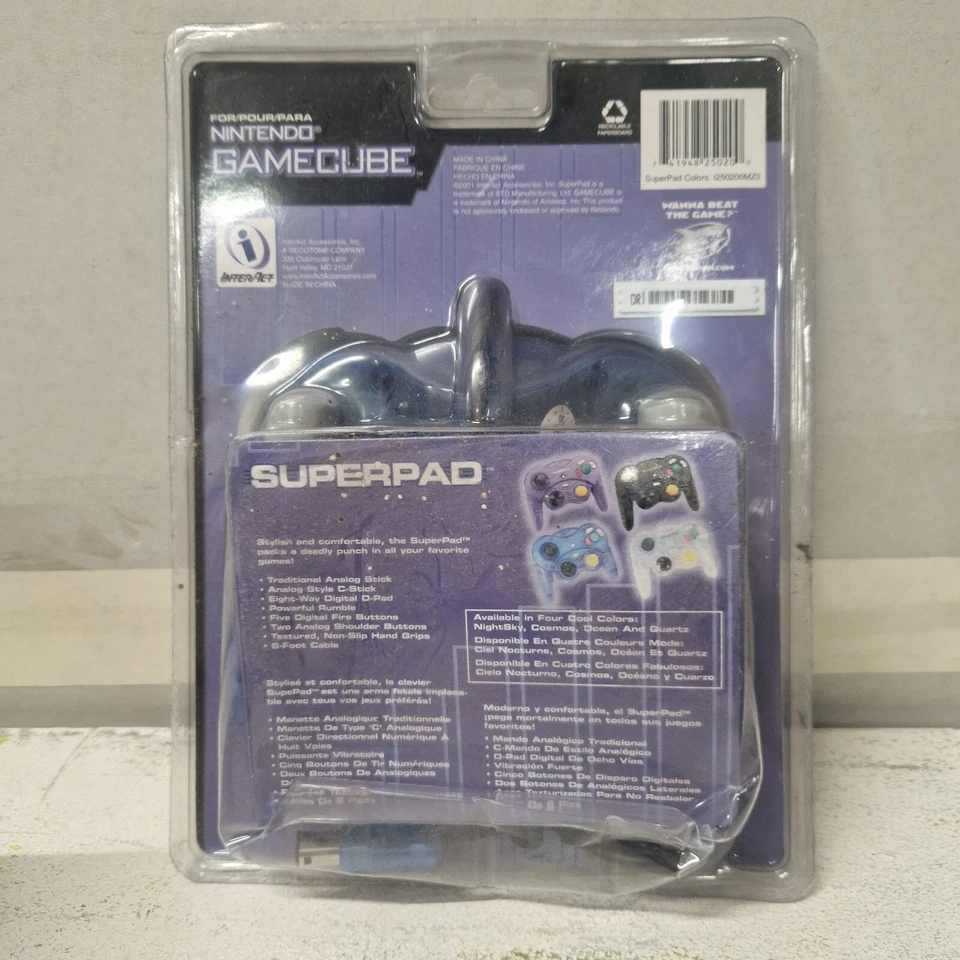 InterAct ThirdParty SuperPad Gamecube Controller ClearBlue New Damaged Packaging - Image 2 of 3