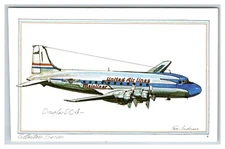 United Airlines Douglas DC-4 Ray Andersen Collectors Series UNP Postcard V15